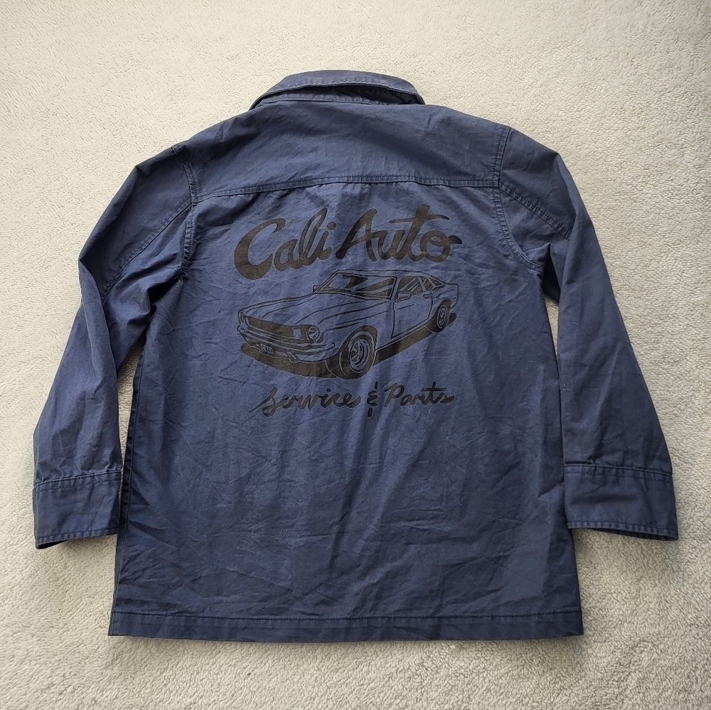 Crazy 8 Boy's Blue Cali Auto Service Button Down Shirt Size Small (5-6) - Picture 2 of 8